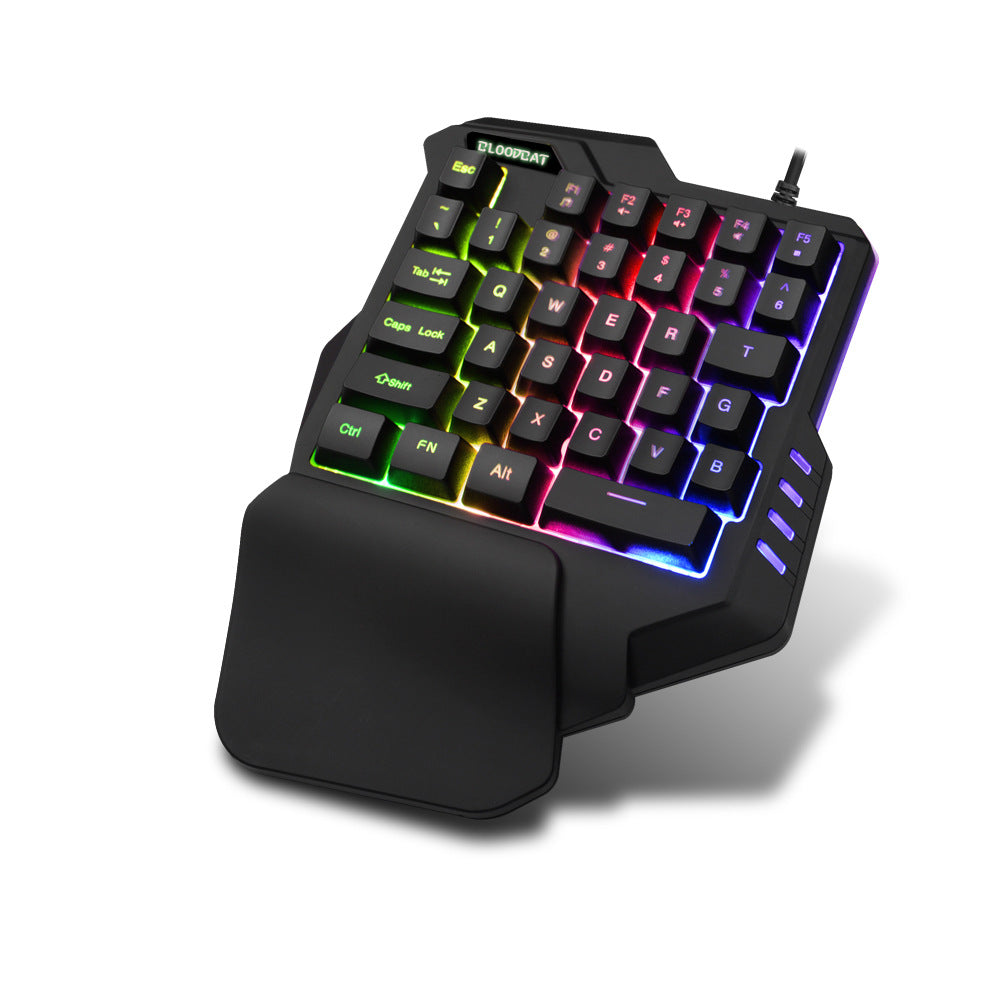 61 key RGB game wired keyboard mouse suit colorful MINI non-mechanical film black and white computer keyboard