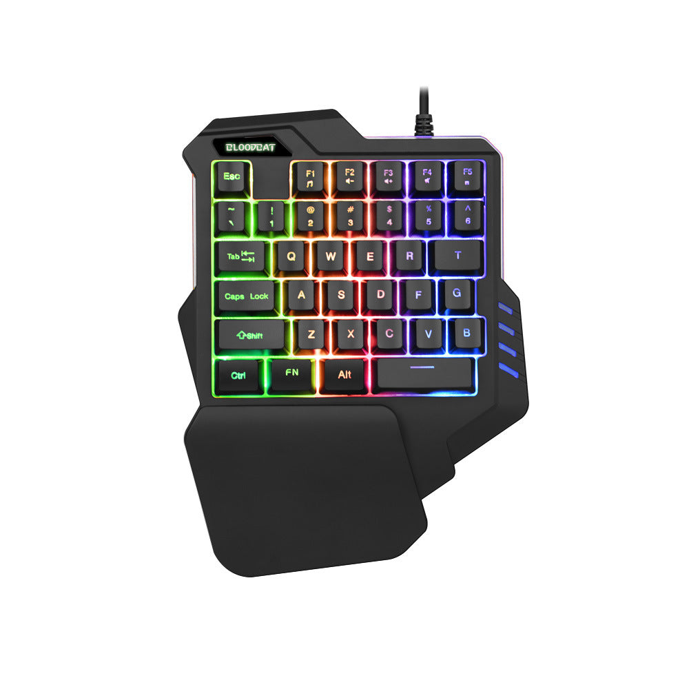 61 key RGB game wired keyboard mouse suit colorful MINI non-mechanical film black and white computer keyboard