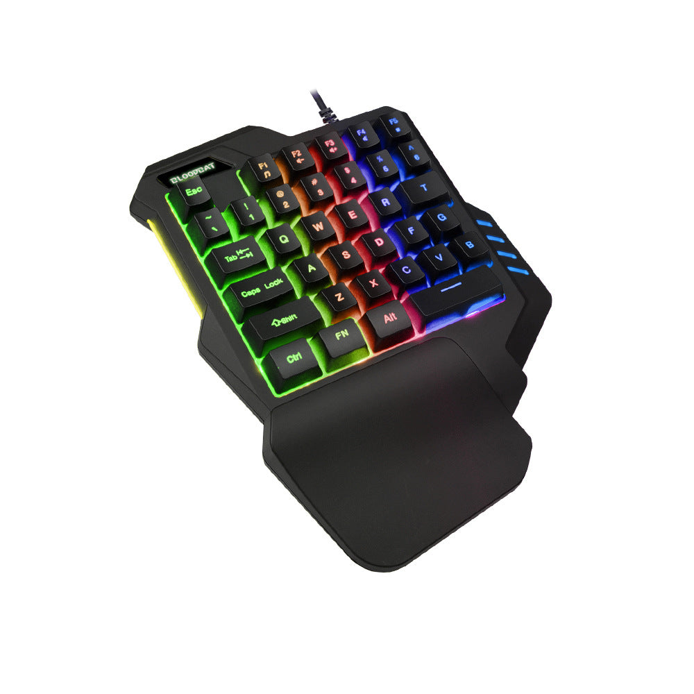 61 key RGB game wired keyboard mouse suit colorful MINI non-mechanical film black and white computer keyboard