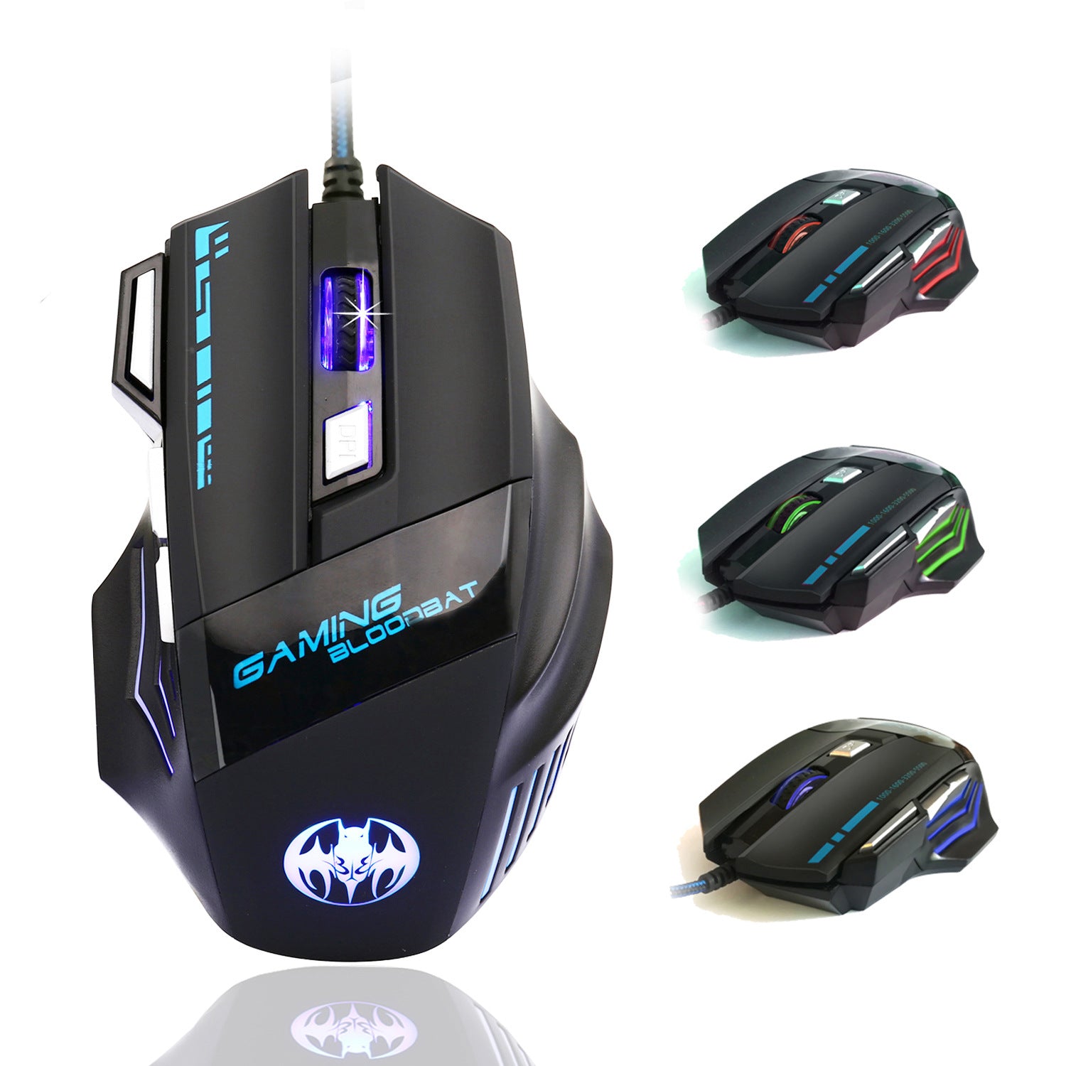 61 key RGB game wired keyboard mouse suit colorful MINI non-mechanical film black and white computer keyboard