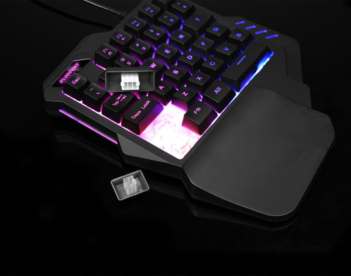 61 key RGB game wired keyboard mouse suit colorful MINI non-mechanical film black and white computer keyboard