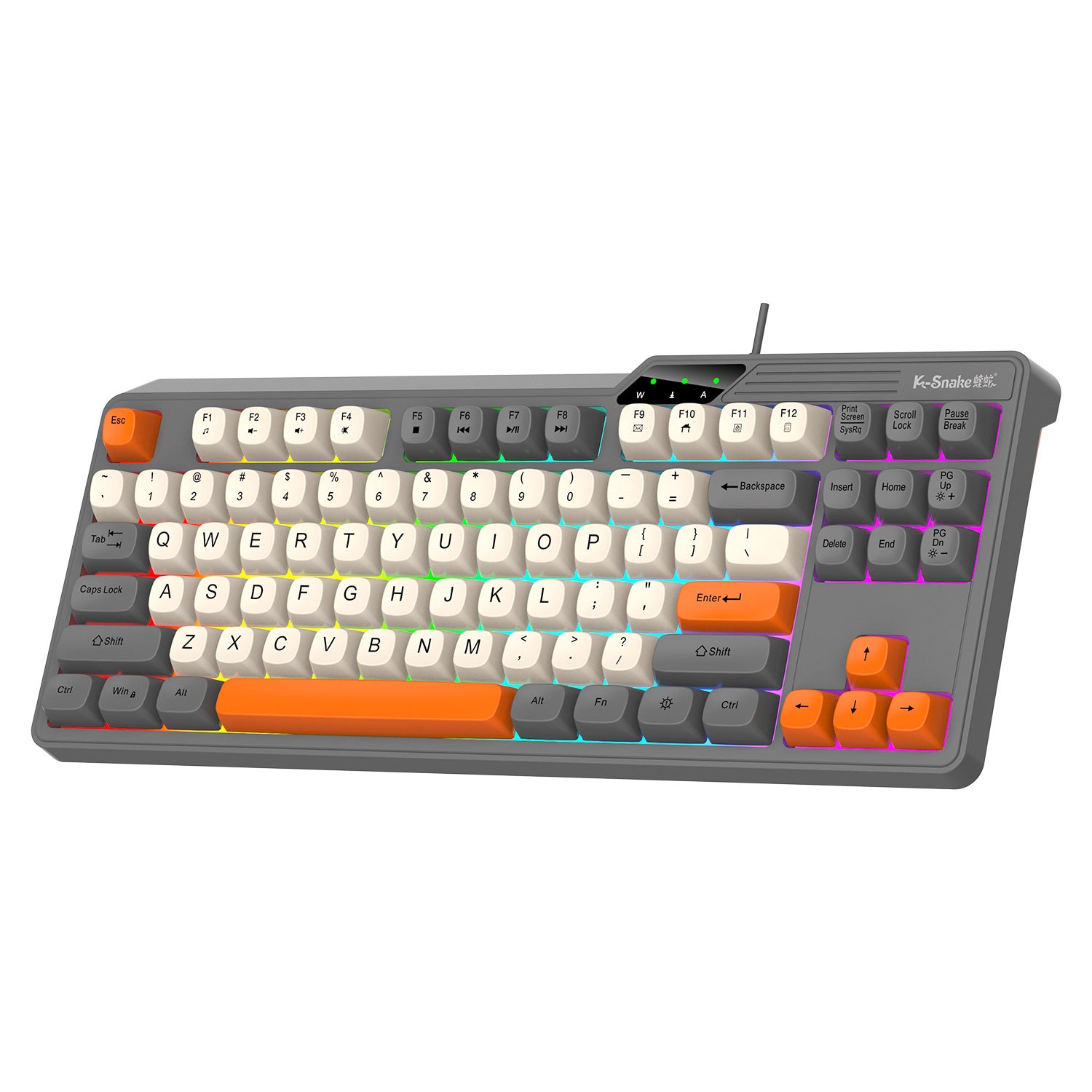 Viper K87 wired usb mechanical feel keyboard MDA ball cap color matching light-emitting computer laptop gaming keyboard