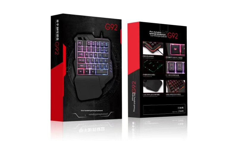 61 key RGB game wired keyboard mouse suit colorful MINI non-mechanical film black and white computer keyboard