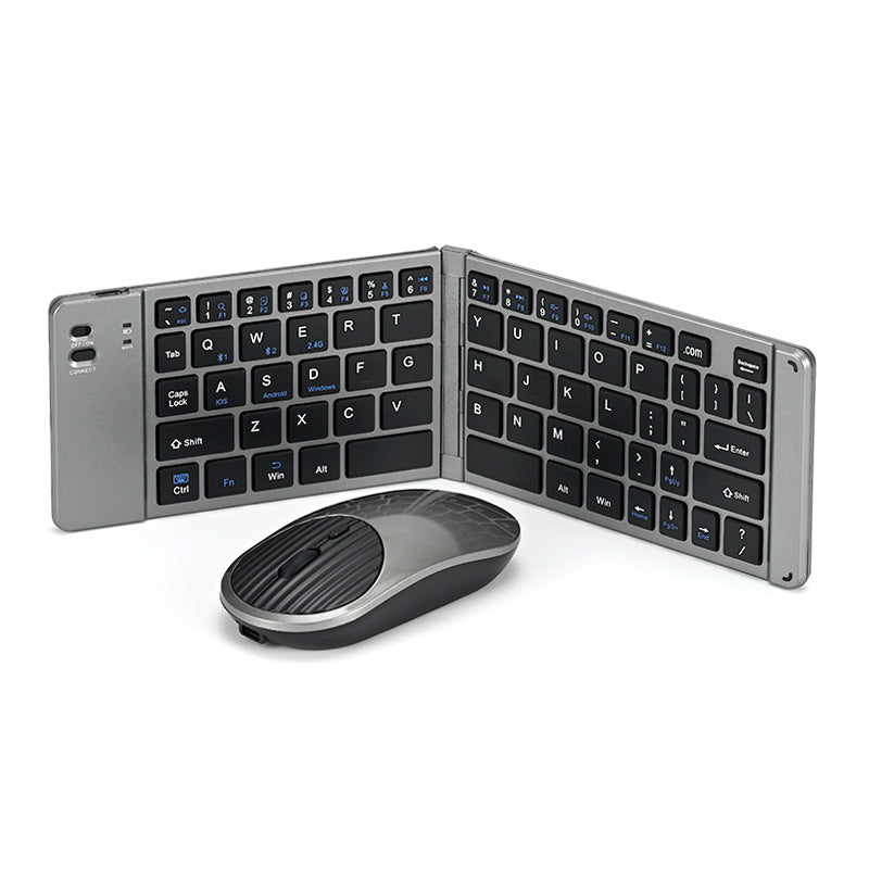 Wireless keyboard and mouse suit Bluetooth folding keyboard for mobile phone tablet laptop desktop computer built-in charging