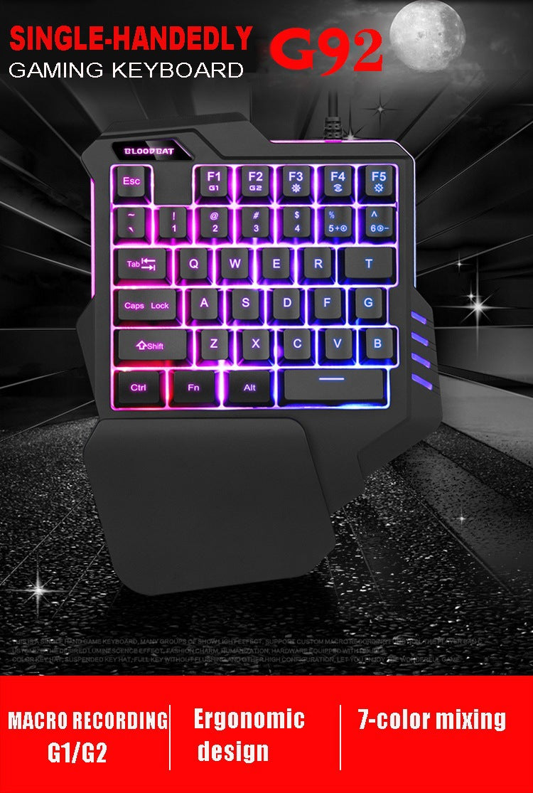 61 key RGB game wired keyboard mouse suit colorful MINI non-mechanical film black and white computer keyboard