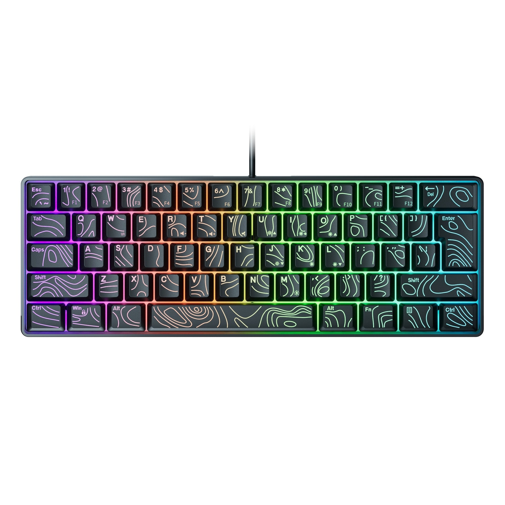 61 key RGB game wired keyboard mouse suit colorful MINI non-mechanical film black and white computer keyboard