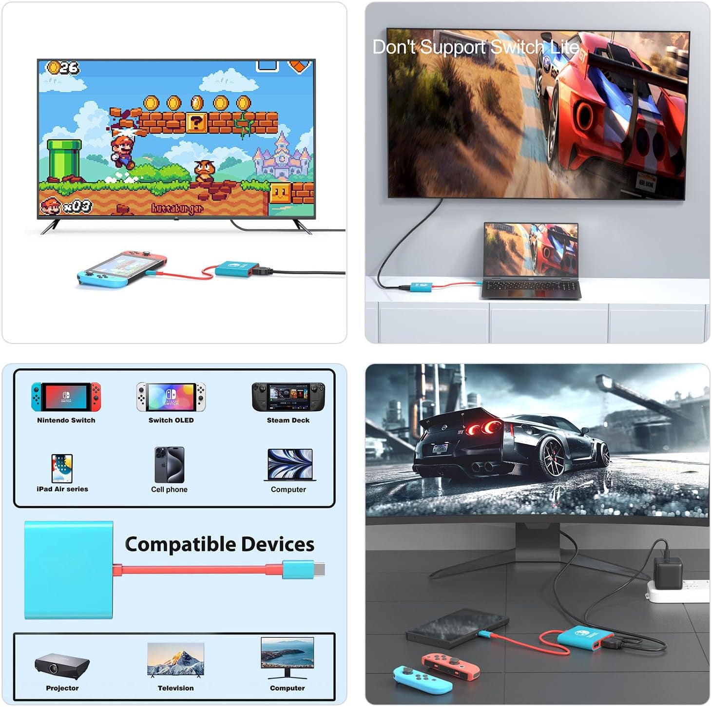 Switch Three-In-One Typec Docking Station Mobile Phone Tablet Computer Game Console USB Converter 3-in-1 Docking Station