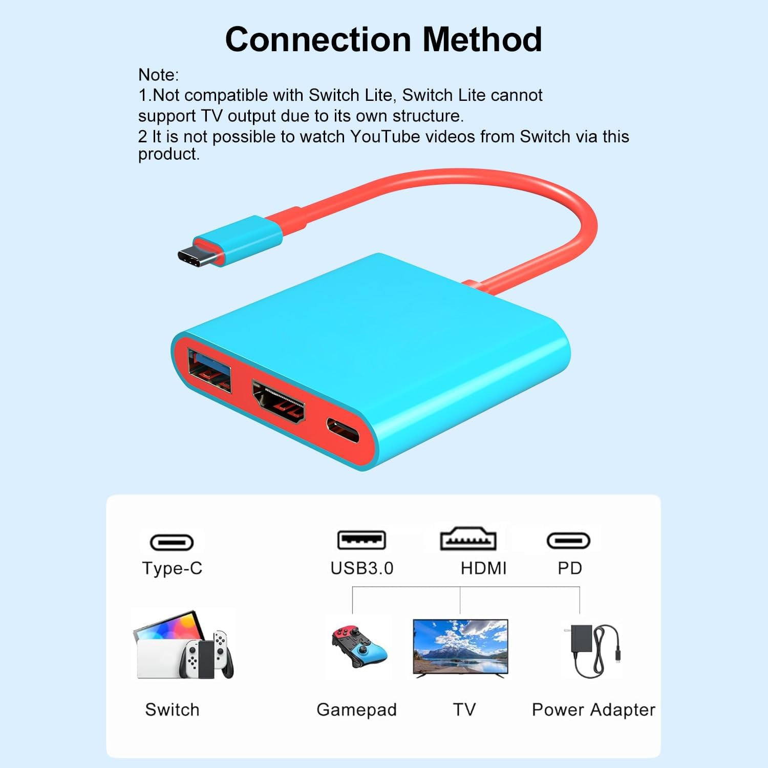 Switch Three-In-One Typec Docking Station Mobile Phone Tablet Computer Game Console USB Converter 3-in-1 Docking Station