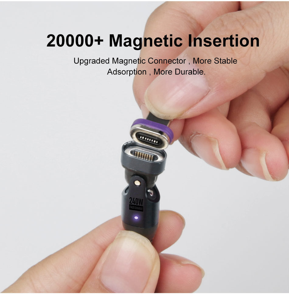 USLION Cross-border New 240W Magnetic Suction Data Line USB-C to C Notebook Computer Mobile Phone PD Fast Charge 5A