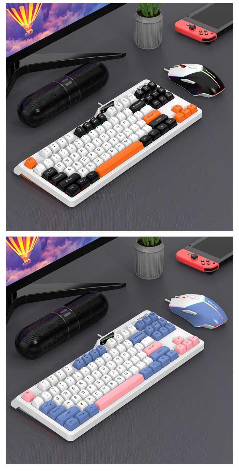 Viper K87 wired usb mechanical feel keyboard MDA ball cap color matching light-emitting computer laptop gaming keyboard