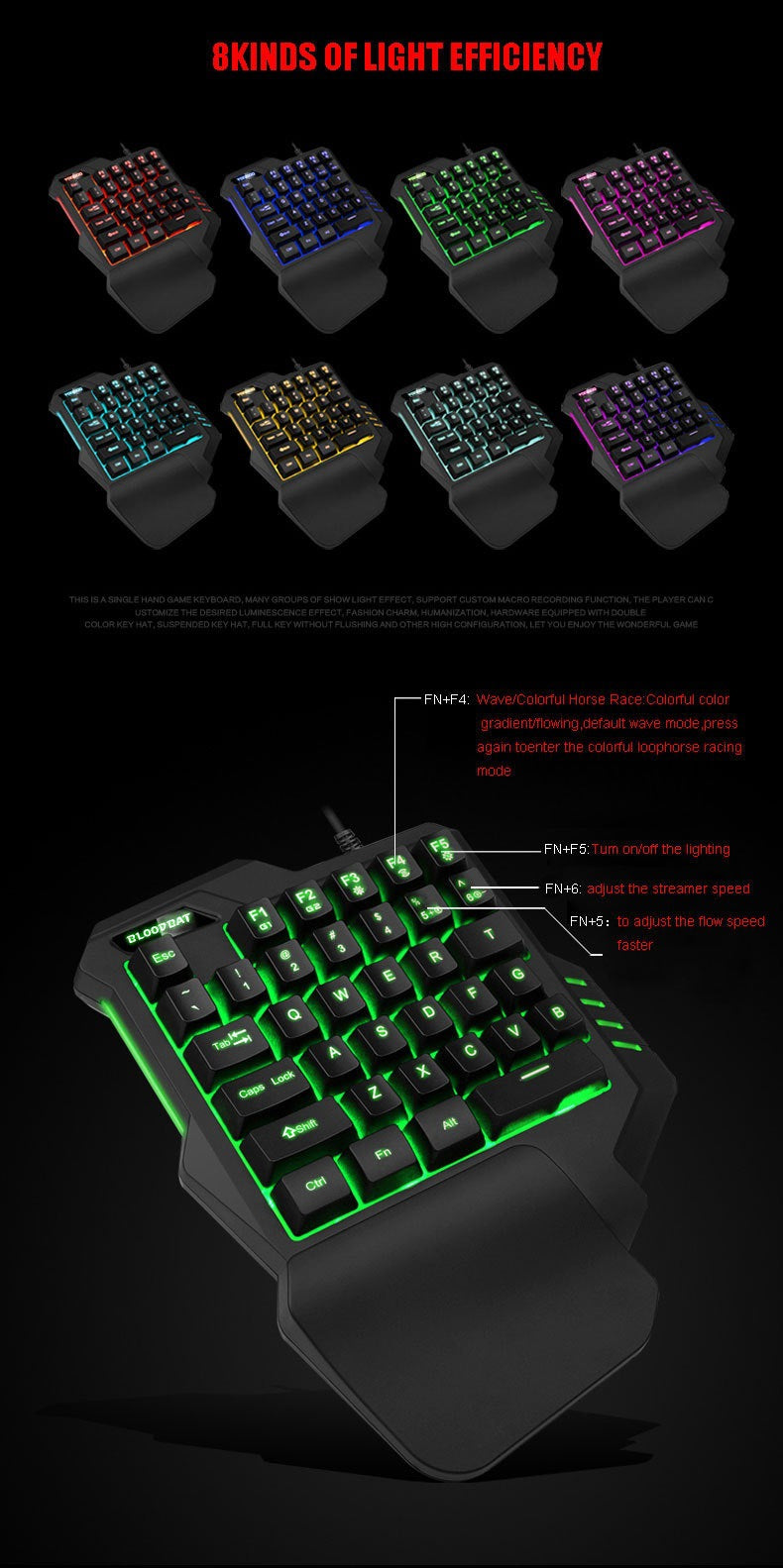 61 key RGB game wired keyboard mouse suit colorful MINI non-mechanical film black and white computer keyboard