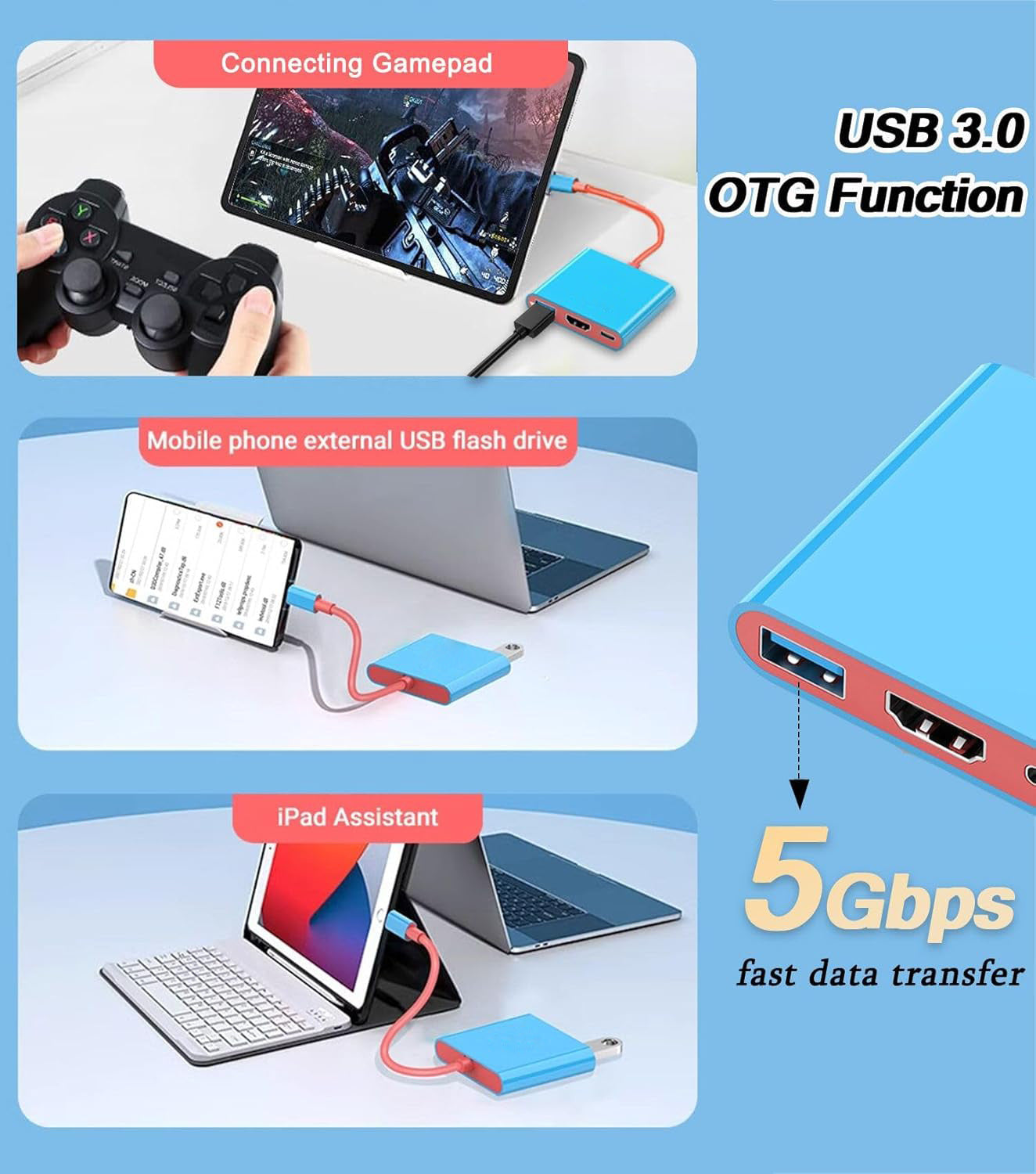 Switch Three-In-One Typec Docking Station Mobile Phone Tablet Computer Game Console USB Converter 3-in-1 Docking Station