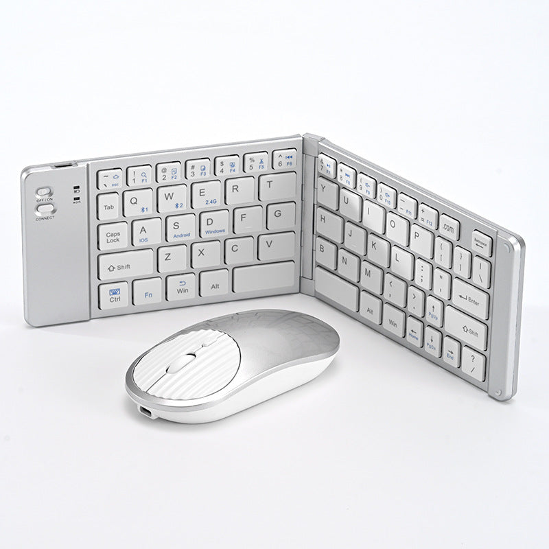 Wireless keyboard and mouse suit Bluetooth folding keyboard for mobile phone tablet laptop desktop computer built-in charging