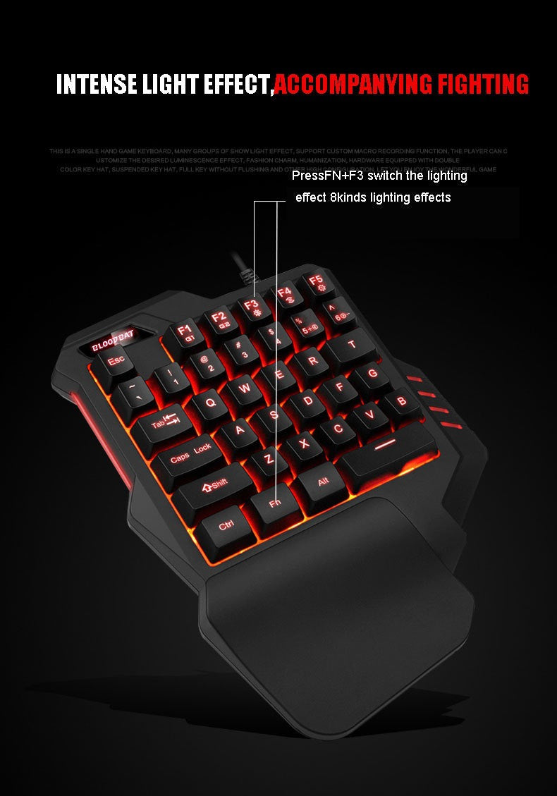 61 key RGB game wired keyboard mouse suit colorful MINI non-mechanical film black and white computer keyboard