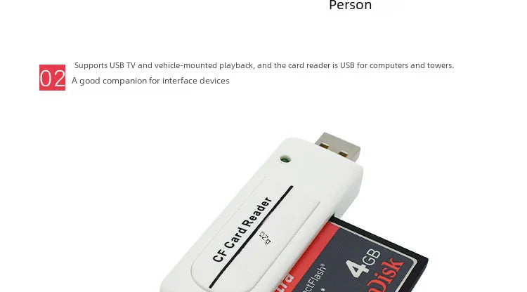 Cf Card Dedicated Reader Usb2.0 Suitable for Ccd Digital Cameras, Industrial Control Computers, Cnc Numerical Control Machine Tools, and Machining Centers