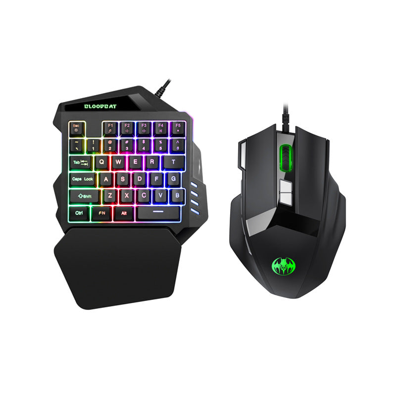 61 key RGB game wired keyboard mouse suit colorful MINI non-mechanical film black and white computer keyboard