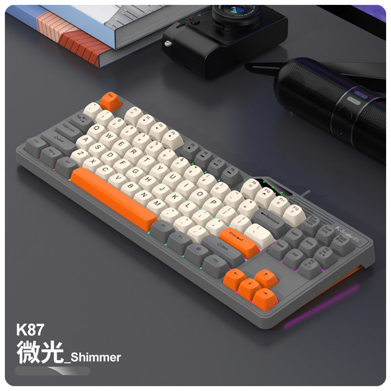 Viper K87 wired usb mechanical feel keyboard MDA ball cap color matching light-emitting computer laptop gaming keyboard