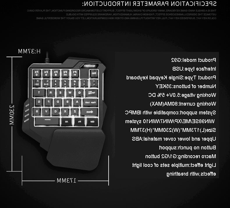61 key RGB game wired keyboard mouse suit colorful MINI non-mechanical film black and white computer keyboard