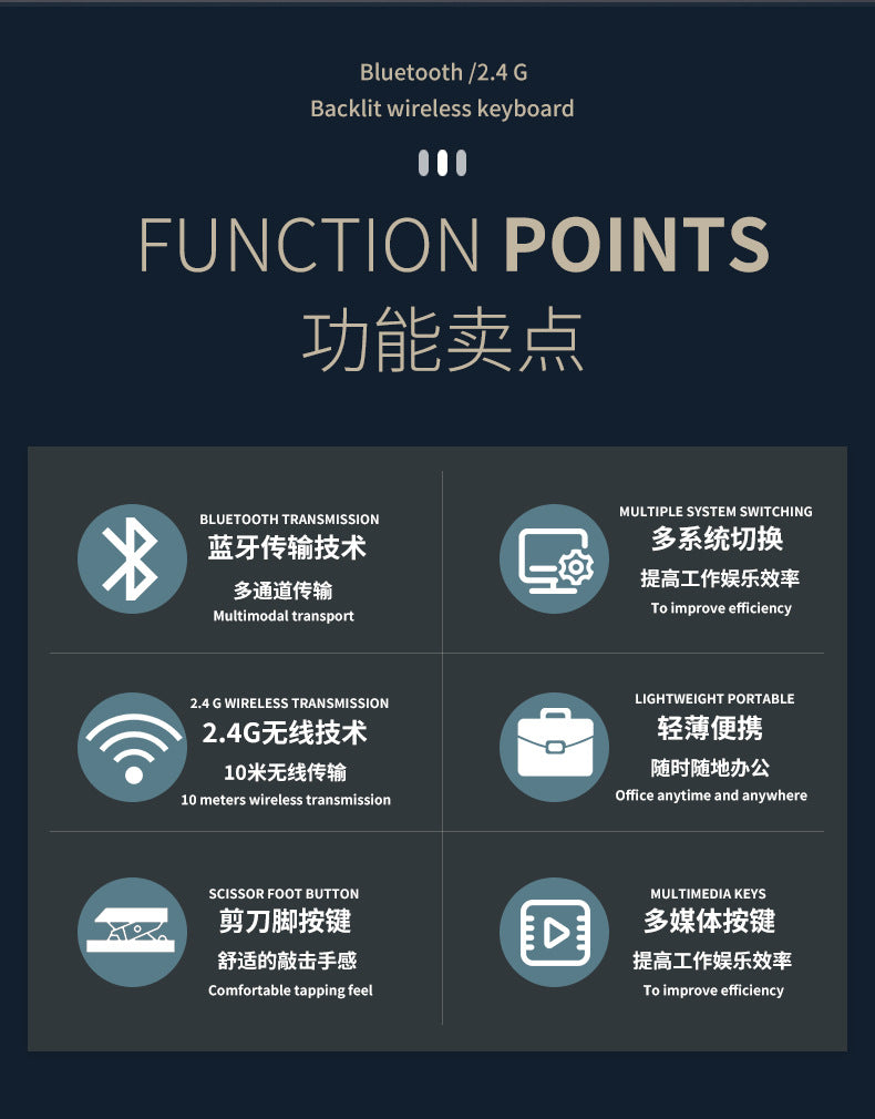 Wireless keyboard and mouse suit Bluetooth folding keyboard for mobile phone tablet laptop desktop computer built-in charging